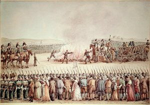 Bienes ingleses quemados por orden de Napoleón I Bonaparte durante el bloqueo continental en 1806