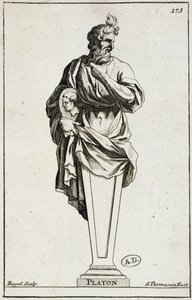 Grabado de una estatua de Platón de Unknown artist