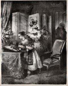 Grabado del siglo XIX para la novela de Madame Cottin (Sophie Cottin Rostand) (1770-1807) “Malvina” - Colección privada