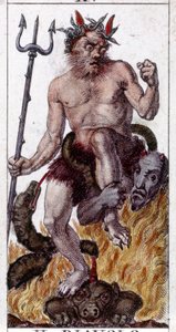 Grabado en un mapa de un juego de tarot del siglo XIX.