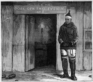 Esquimal de la Isla Disko (Qeqertarsuaq) Groenlandia a finales del siglo XIX. grabado de 1884 de Unknown artist