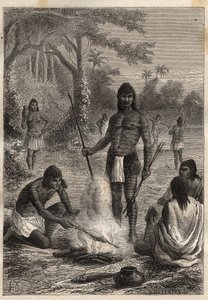 Expedición a América (1799-1804) por Alexander von Humboldt (1769-1859) y Aimé Bonpland (1773-1858): Indios Omaguas (Amazonia, Perú) - ilustración de 