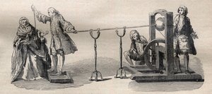 Experimento realizado con la máquina de Boze: inflamación del espíritu de vino con la punta de una espada de Unknown artist