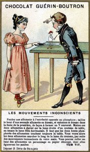 Experiencia de dos niños con fósforos y un cuchillo. Cromolitografía del embalaje de chocolates Guérin Boutron. de Unknown artist