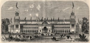 Vista exterior del palacio del tercer tiro nacional alemán en Viena, Austria. Grabado en "El Universo Ilustre". de Unknown artist