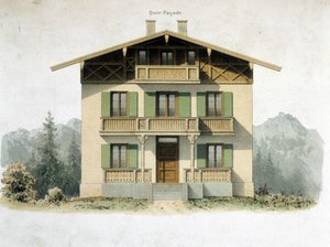 Fachada de una casa alemana de Unknown artist