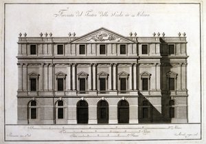 Fachada del teatro alla Scala en Milán. de Unknown artist