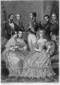 Familia de Orleans - grabado en "Historia de la vida política y privada de Luis Felipe" de Unknown artist