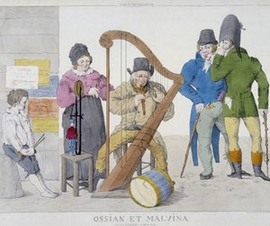 Familia de músicos itinerantes en el siglo XIX de Unknown artist