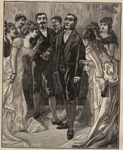 Diamantes famosos: el banquero Vanlerberghe mostrando un falso Regente a principios del siglo XIX. Grabado de 1885 en 