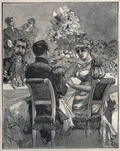 Collares famosos: collar de perlas de Josefina. El cónsul Napoleón Bonaparte pregunta por el origen del collar de perlas en el cuello de su esposa, Josefina de Beauharnais (Marie Josephe Rose de Tascher de La Pagerie). de Unknown artist