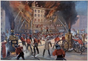 Incendio y bomberos en Nueva York