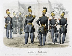 Bomberos en uniforme - En "Álbum de trajes" de Unknown artist