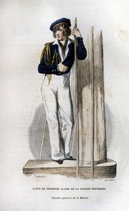 Estudiante de primera clase de la marina francesa. En “Histoire générale de la marine” bajo la dirección de Mr. Van Tenac de Unknown artist