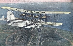 Primer vuelo del avión Short Scylla entre Londres y París, junio de 1934 De "Le pelerin" Junio de 1934 Colección particular de Unknown Artist
