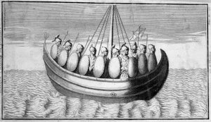 Flota de soldados romanos - grabado de Unknown artist
