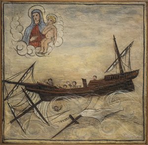 Exvoto marinero, ofrenda popular como muestra de devoción y gratitud del marinero que sobrevive a los peligros del mar, proveniente de la Iglesia de Carmine, Torre del Greco, cerca de Nápoles de Unknown artist