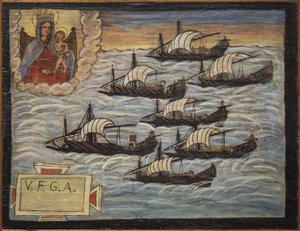 Exvoto marinero, ofrenda popular como muestra de devoción y gratitud del marinero que sobrevive a los peligros del mar, proveniente de la Iglesia de la Virgen Bendita del Arco de Nápoles (Madonna dell