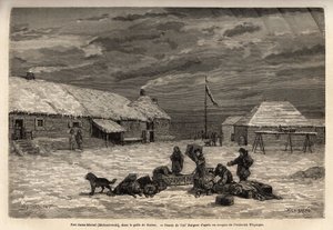 Fuerte Saint-Michel (Saint Michel), posesión inglesa en ese momento, en el Golfo de Norton. Grabado para ilustrar el viaje y aventuras en la Colombia inglesa, la Isla de Vancouver y Alaska, por Frederick Whymper de Unknown artist