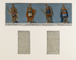 Cuatro reyes incas: Tupac Yupanqui, Huayna Capac, Huascar Inca, Atahuallpa, principios del siglo XIX