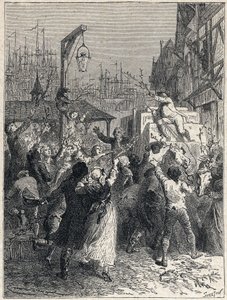 Revolución Francesa: triunfo de Honoré Gabriel Riqueti, Conde de Mirabeau (1749-1791) entrando en la ciudad de Marsella en 1789. Grabado de 1889. Colección privada de Unknown artist
