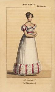 Actriz francesa Louise-Charlotte-Theophile-Delphine Escoffie o Mlle Mante como Laure en la obra L