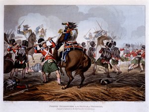 Coraceros franceses en Waterloo - en "Anecdotas históricas, militares y navales e incidentes que llegaron a las armas de Gran Bretaña y sus aliados, terminando en Waterloo" - por Edward Orme, il. por Fry, Londres de Unknown artist