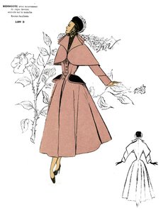 Moda francesa, diseño de abrigos Redingote.