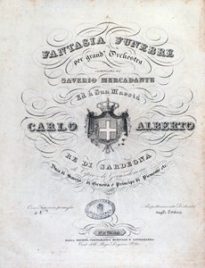 Frontispicio para Fantasia funebre, obra orquestal de Mercadante