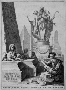 Frontispicio de “Mensae Isiaca” (que da el significado de los ritos sagrados entre los egipcios) de Unknown artist