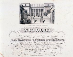 Frontispicio de Nitocri, ópera de Mercadante