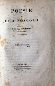 Frontispicio de “Poesía” del poeta y dramaturgo italiano Ugo Foscolo (1778-1827) 1822 de Unknown artist