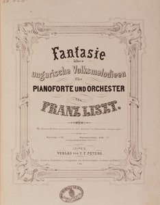 Frontispicio de la partitura “Fantaisie pour piano et orchestre” de Franz Liszt (1811-1886) Siglo XIX. Bolonia, museo cívico musical de Unknown artist