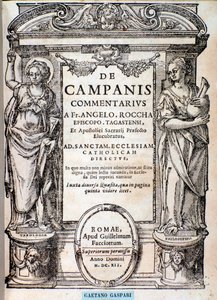 Frontispicio de De campanis por Rocca de Unknown artist