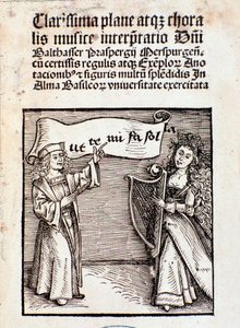 Frontispicio de Clarissima plane atque choralis musice interpretati de Prasperg de Unknown artist