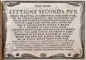 Portada de Lettione Seconda de Silvestro Ganassi dal Fontego de Unknown artist