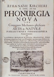 Frontispicio de Phonurgia nova (1673) de Unknown artist