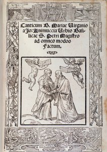 Frontispicio de la partitura musical de "Cantico della Beata Maria Vergine" de Giovanni Animuccia de Unknown artist