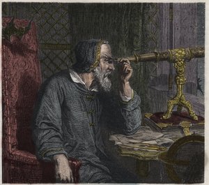 Galileo Galilei y su telescopio de Unknown artist