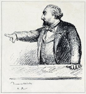 Gambetta dando su discurso sobre la Amnistía de Unknown artist