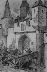 Guerra de los campesinos alemanes (1524-1526): Eberlin ocupó a la gente de la ciudad en el Augstbruecke a Erfurt, Johann Eberlin Gunzburg fue un teólogo y reformador social alemán, Reforma en Franconia de Unknown artist