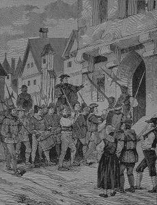 Guerra de los campesinos alemanes (1524-1526): Orenbach, campesinos, Rotenburg, Baviera, Alemania de Unknown artist