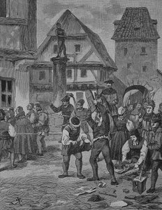 Guerra de los campesinos alemanes (1524-1526): Los campesinos de Berken maltratan a los judíos de Unknown artist