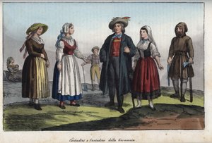 Campesinos alemanes - grabado de “Usi e Costumi di Tutti i Popoli dell