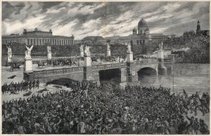 Trabajadores alemanes, amotinados en Berlín, son despejados por la policía para permitir el paso del Kaiser Wilhelm de Unknown artist