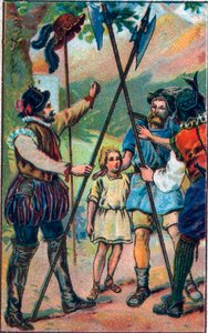 Guillermo Tell (héroe legendario de la independencia suiza) se negó a inclinarse ante el sombrero. Cromolitografía de finales del siglo XIX. de Unknown artist