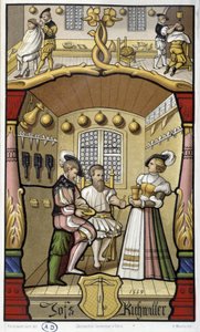 Escenas de peluquero y barbero - facsímil de una miniatura de 1559 de Unknown artist