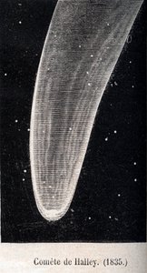 El cometa de Halley 1835 - grabado alrededor de 1867