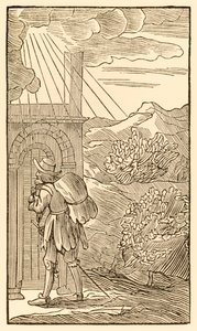 El que quiera entrar primero debe quedarse afuera tocando a la puerta... de El progreso del peregrino de este mundo, al que está por venir de John Bunyan (1628-1688) El peregrino llega a la entrada