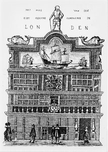 Sede de la Compañía de las Indias Orientales en Londres en el siglo XVII. de Unknown artist